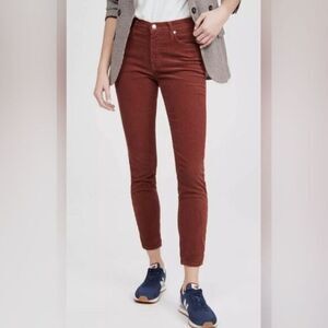 NWT EDWIN Women’s Pixie Mid Rise Corduroy Skinny Pants Jeans Spice Brown - 30”